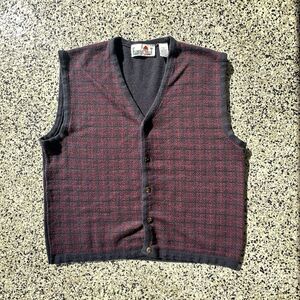 Vintage Florence Tricot Cardigan Sweater Vest Mens L Acrylic Wool Made in Italy